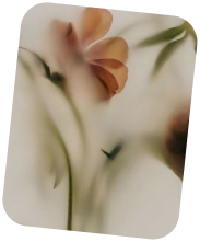 Square coaster with floral design on a white background