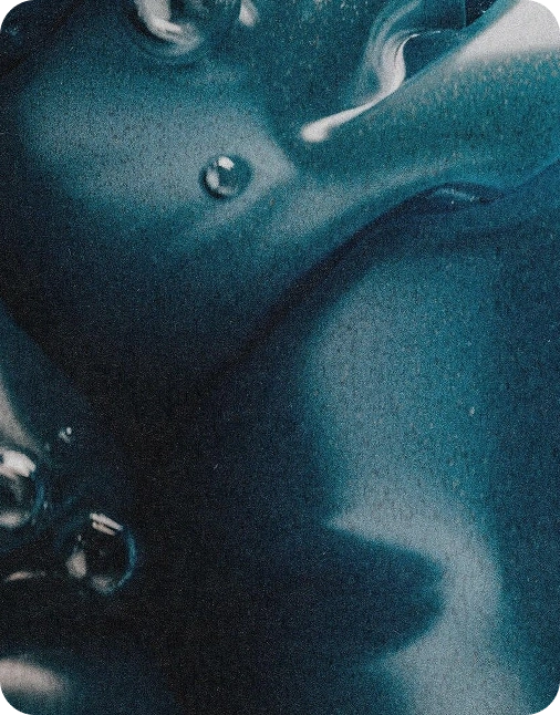 Blue liquid closeup grainy