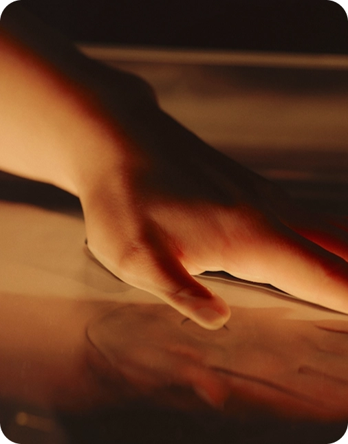 hand orange glow
