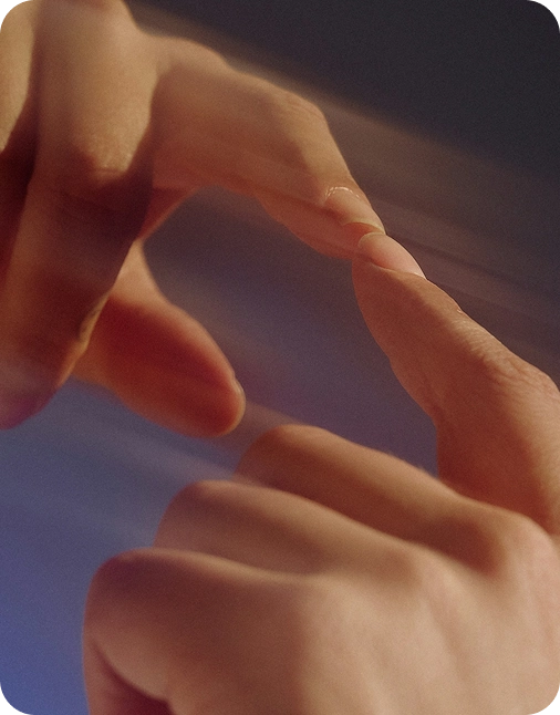 Fingers touching with motion blur